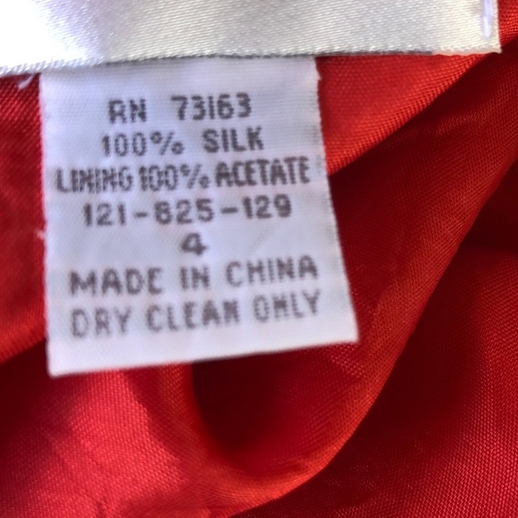 Hugo Buscati Collection Orange Sleeveless Silk Shift Dress Size 4 - Picture 4 of 6